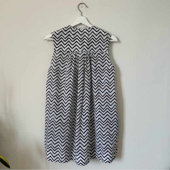 Banjanan Black and White Chevron Sleeveless Mini Dress Size M - Picture 2 of 7